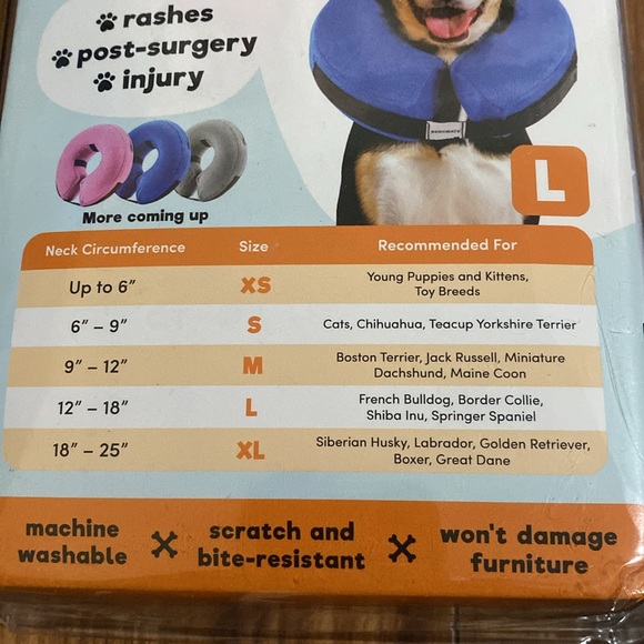 Bencmate inflatable protective collar, NIB. Size Large. - Picture 7 of 9